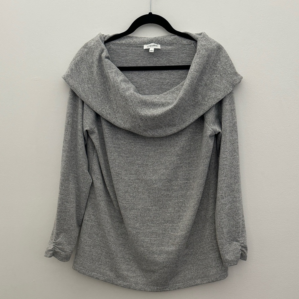 Haven Well Within Gray Cowl Neck Women's Sweater